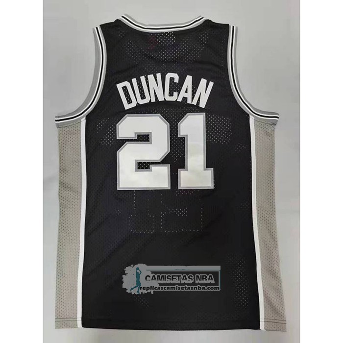 Camiseta San Antonio Spurs Tim Duncan NO 21 Mitchell & Ness 1998-99 Negro2